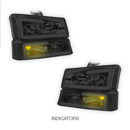 Chevrolet Silverado 2500 LS / LT (2003 - 2006) LED DRL Bar Headlights LH + RH