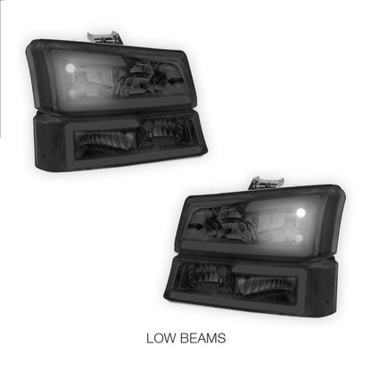 Chevrolet Silverado 2500 LS / LT (2003 - 2006) LED DRL Bar Headlights LH + RH
