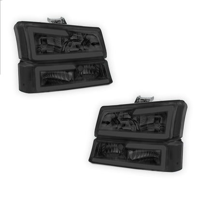 Chevrolet Silverado 2500 LS / LT (2003 - 2006) LED DRL Bar Headlights LH + RH