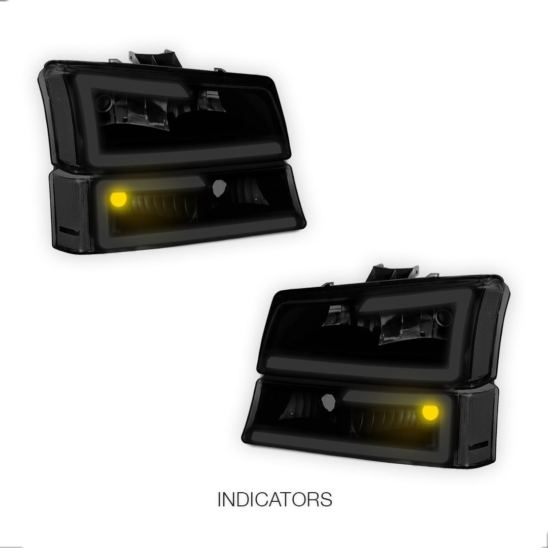 Chevrolet Silverado 2500 LS / LT (2003 - 2006) LED DRL Bar Headlights LH + RH