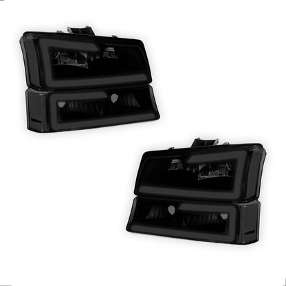 Chevrolet Silverado 2500 LS / LT (2003 - 2006) LED DRL Bar Headlights LH + RH