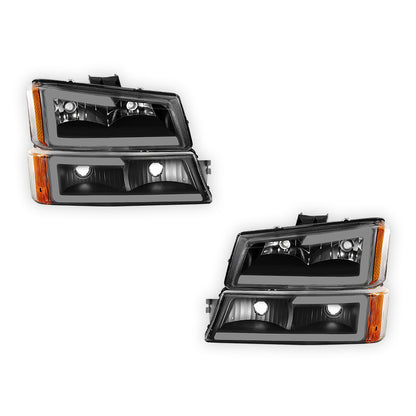 Chevrolet Silverado 3500 LS / LT (2003 - 2006) LED DRL Bar Headlights LH + RH
