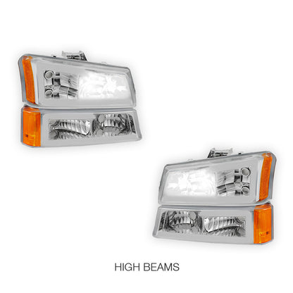 Chevrolet Silverado 3500 LS / LT (2003 - 2006) LED DRL Bar Headlights LH + RH