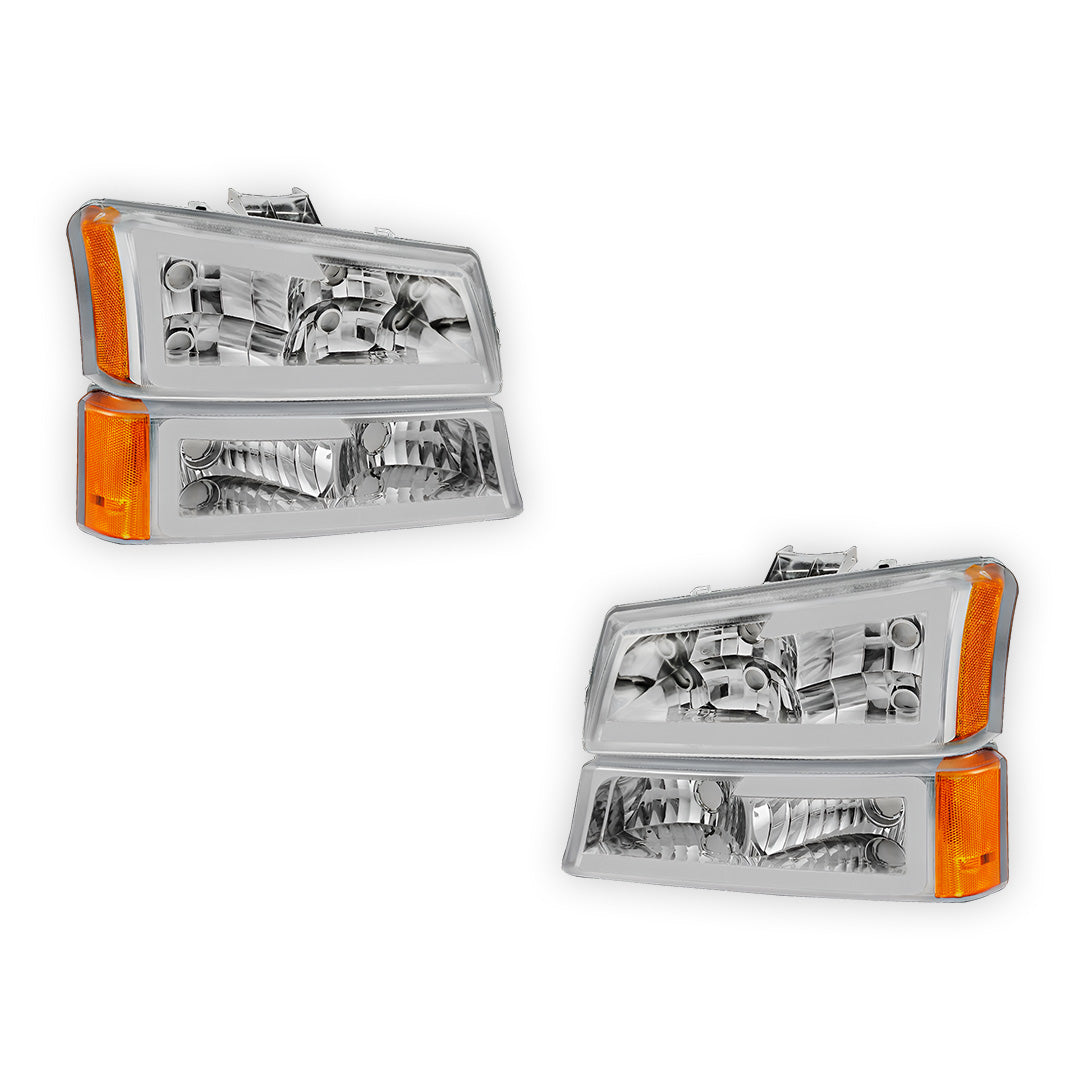 Chevrolet Silverado 3500 LS / LT (2003 - 2006) LED DRL Bar Headlights LH + RH