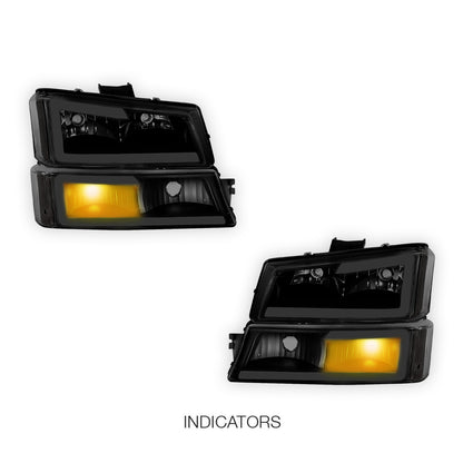 Chevrolet Silverado 3500 LS / LT (2003 - 2006) LED DRL Bar Headlights LH + RH