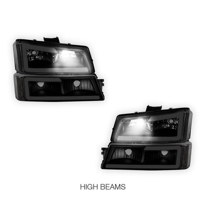 Chevrolet Silverado 3500 LS / LT (2003 - 2006) LED DRL Bar Headlights LH + RH