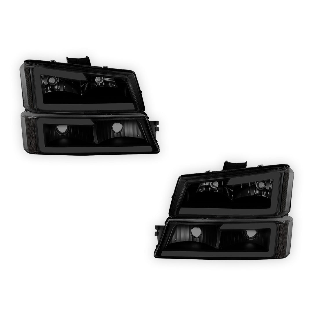 Chevrolet Silverado 3500 LS / LT (2003 - 2006) LED DRL Bar Headlights LH + RH