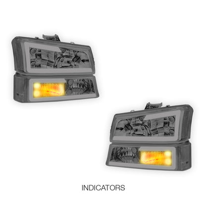 Chevrolet Silverado 3500 LS / LT (2003 - 2006) LED DRL Bar Headlights LH + RH