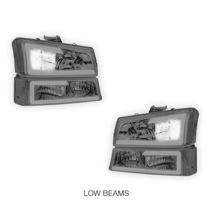 Chevrolet Silverado 3500 LS / LT (2003 - 2006) LED DRL Bar Headlights LH + RH