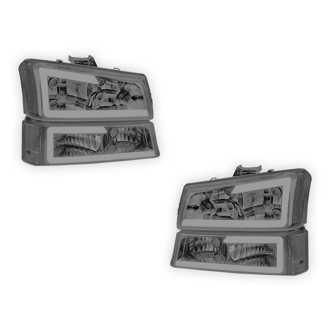 Chevrolet Silverado 3500 LS / LT (2003 - 2006) LED DRL Bar Headlights LH + RH