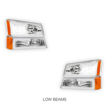 Chevrolet Silverado 1500 HD LS / LT (2003 - 2006) LED DRL Bar Headlights LH + RH