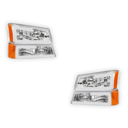 Chevrolet Silverado 1500 HD LS / LT (2003 - 2006) LED DRL Bar Headlights LH + RH
