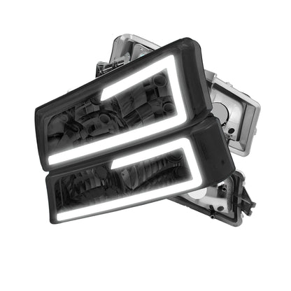 Chevrolet Silverado 1500 HD LS / LT (2003 - 2006) LED DRL Bar Headlights LH + RH