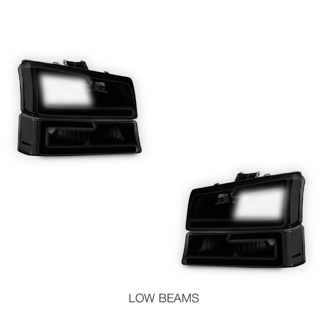 Chevrolet Silverado 1500 HD LS / LT (2003 - 2006) LED DRL Bar Headlights LH + RH