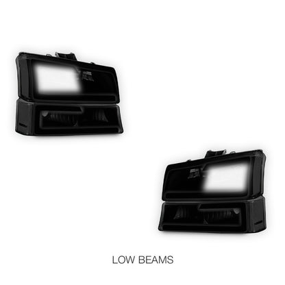 Chevrolet Silverado 1500 HD LS / LT (2003 - 2006) LED DRL Bar Headlights LH + RH