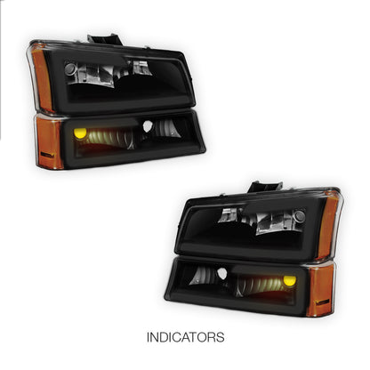 Chevrolet Silverado 2500 HD LS / LT (2003 - 2006) LED DRL Bar Headlights LH + RH