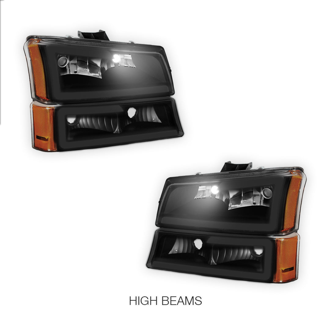 Chevrolet Silverado 2500 HD LS / LT (2003 - 2006) LED DRL Bar Headlights LH + RH