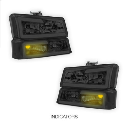 Chevrolet Silverado 2500 HD LS / LT (2003 - 2006) LED DRL Bar Headlights LH + RH