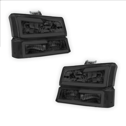 Chevrolet Silverado 2500 HD LS / LT (2003 - 2006) LED DRL Bar Headlights LH + RH