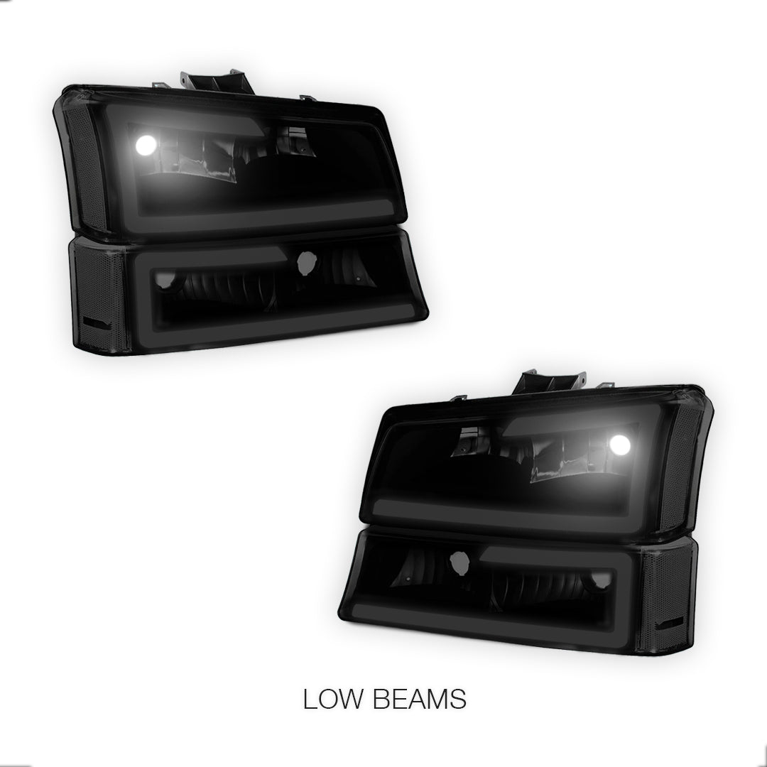 Chevrolet Silverado 2500 HD LS / LT (2003 - 2006) LED DRL Bar Headlights LH + RH