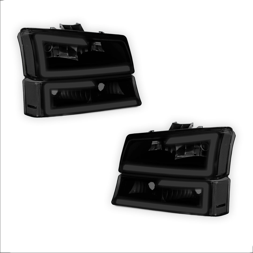 Chevrolet Silverado 2500 HD LS / LT (2003 - 2006) LED DRL Bar Headlights LH + RH