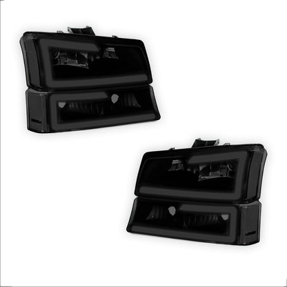 Chevrolet Silverado 2500 HD LS / LT (2003 - 2006) LED DRL Bar Headlights LH + RH