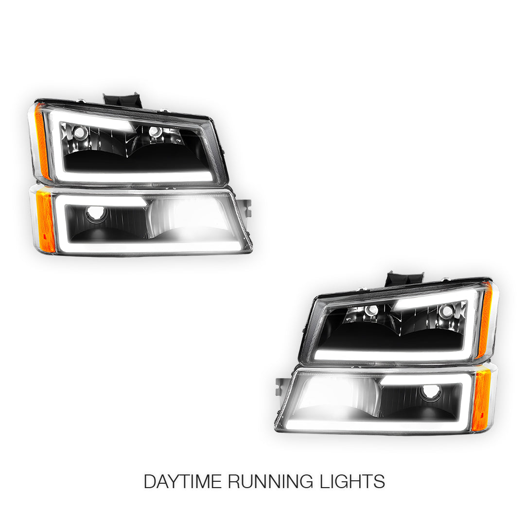 Chevrolet Silverado 1500 HD Classic LT1 / LT2 / LT3 (2007) LED DRL Bar Headlights LH + RH