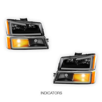 Chevrolet Silverado 1500 HD Classic LT1 / LT2 / LT3 (2007) LED DRL Bar Headlights LH + RH