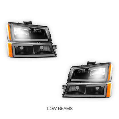 Chevrolet Silverado 1500 HD Classic LT1 / LT2 / LT3 (2007) LED DRL Bar Headlights LH + RH