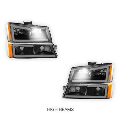Chevrolet Silverado 1500 HD Classic LT1 / LT2 / LT3 (2007) LED DRL Bar Headlights LH + RH
