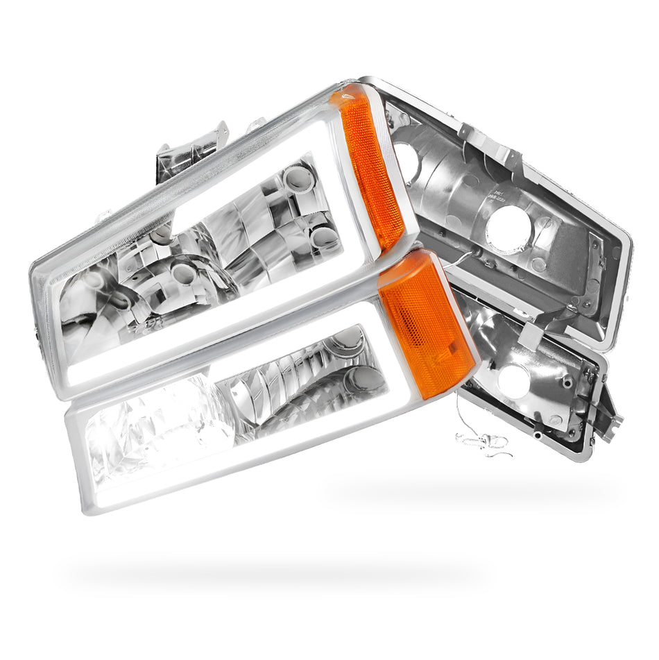 Chevrolet Silverado 1500 HD Classic LT1 / LT2 / LT3 (2007) LED DRL Bar Headlights LH + RH