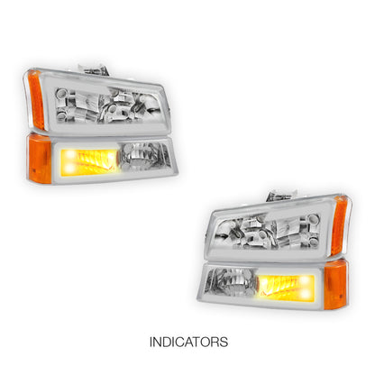 Chevrolet Silverado 1500 HD Classic LT1 / LT2 / LT3 (2007) LED DRL Bar Headlights LH + RH