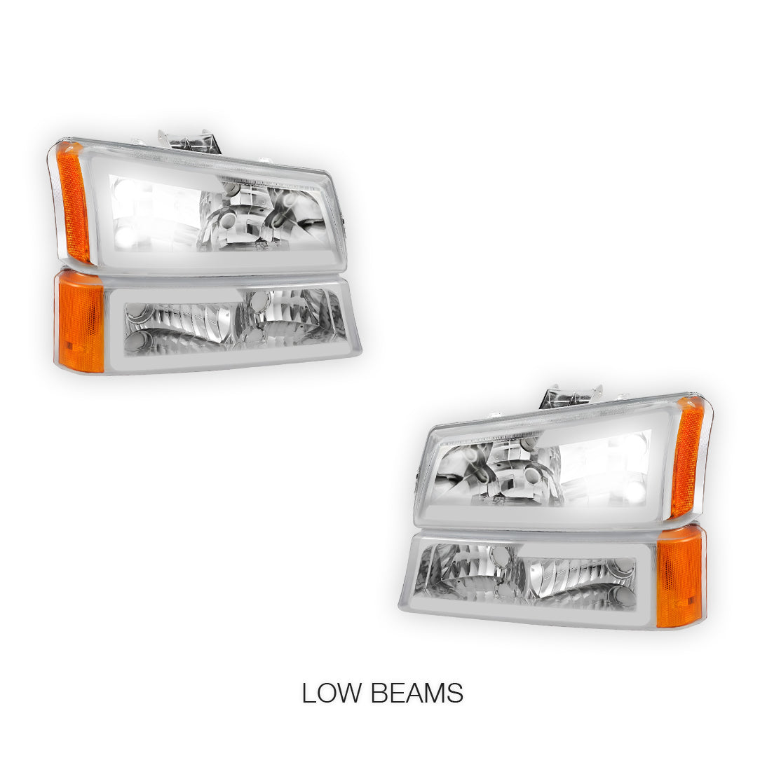 Chevrolet Silverado 1500 HD Classic LT1 / LT2 / LT3 (2007) LED DRL Bar Headlights LH + RH