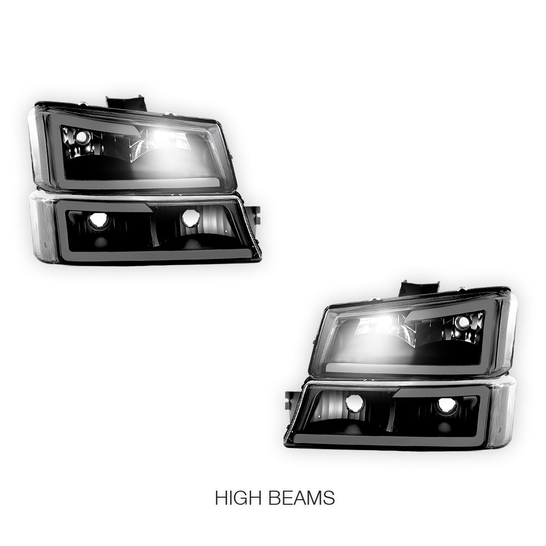 Chevrolet Silverado 1500 HD Classic LT1 / LT2 / LT3 (2007) LED DRL Bar Headlights LH + RH