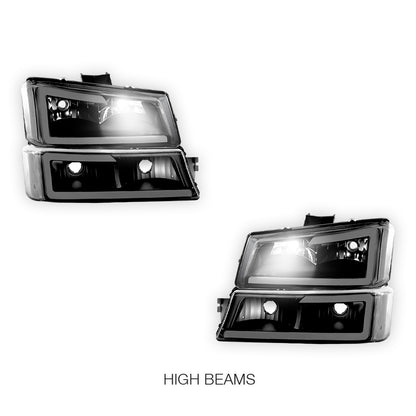 Chevrolet Silverado 1500 HD Classic LT1 / LT2 / LT3 (2007) LED DRL Bar Headlights LH + RH