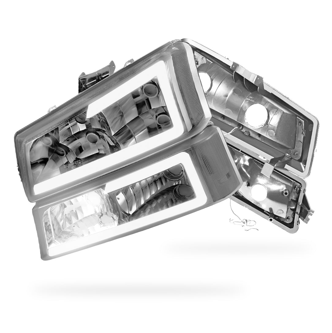 Chevrolet Silverado 1500 HD Classic LT1 / LT2 / LT3 (2007) LED DRL Bar Headlights LH + RH