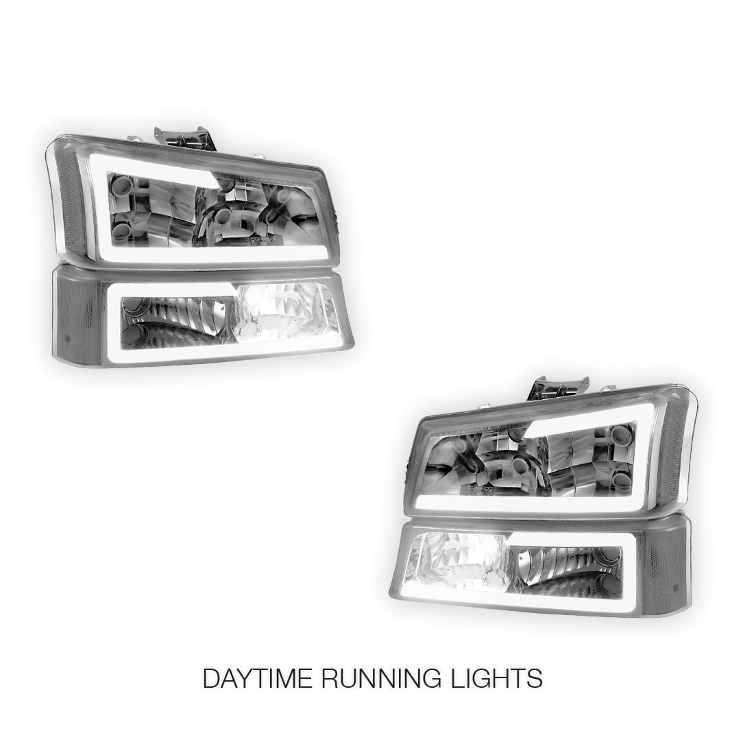 Chevrolet Silverado 1500 HD Classic LT1 / LT2 / LT3 (2007) LED DRL Bar Headlights LH + RH