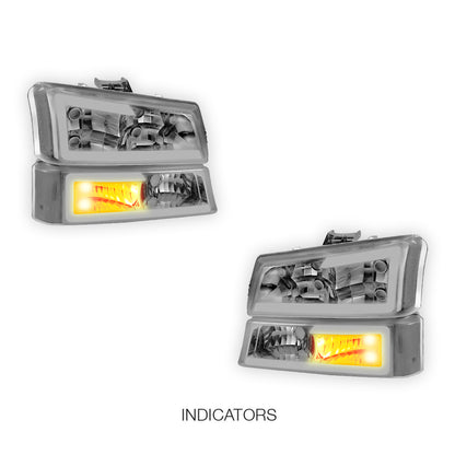 Chevrolet Silverado 1500 HD Classic LT1 / LT2 / LT3 (2007) LED DRL Bar Headlights LH + RH