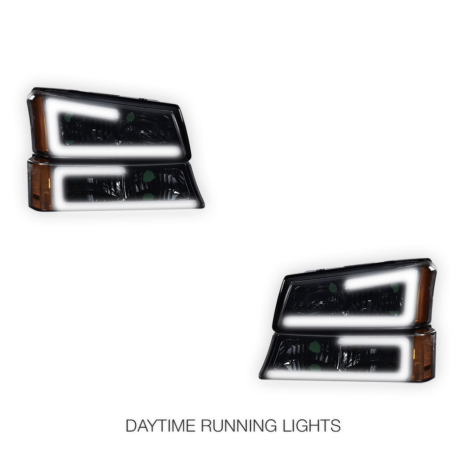 Chevrolet Silverado 2500 HD Classic LS / WT / LT (2007) LED DRL Bar Headlights LH + RH