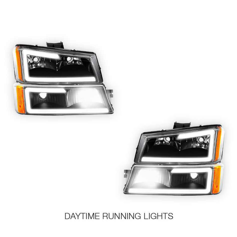 Chevrolet Silverado 3500 HD Classic LS / LT (2007) LED DRL Bar Headlights LH + RH