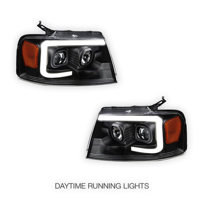 Ford F-150 (2004 - 2008) LED Light Bar Projector Headlights LH + RH