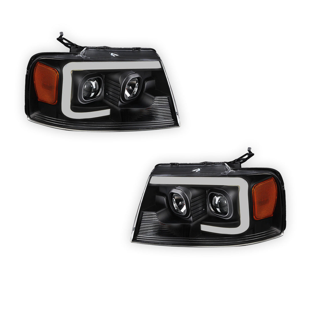 Ford F-150 (2004 - 2008) LED Light Bar Projector Headlights LH + RH