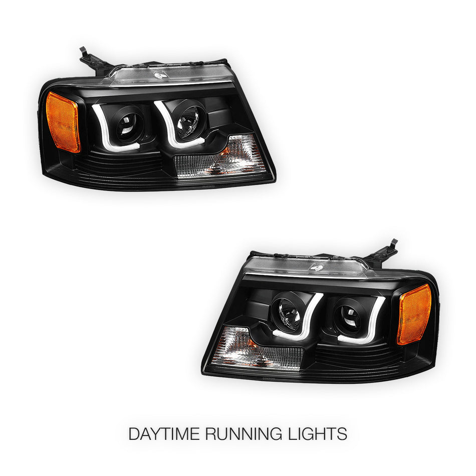 Ford F-150 (2004 - 2008) LED DRL Projector Headlights LH + RH