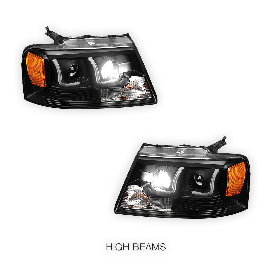 Ford F-150 (2004 - 2008) LED DRL Projector Headlights LH + RH