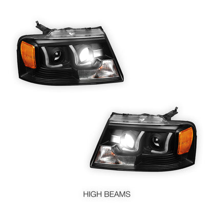 Ford F-150 (2004 - 2008) LED DRL Projector Headlights LH + RH