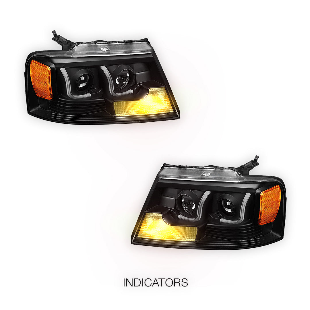 Ford F-150 (2004 - 2008) LED DRL Projector Headlights LH + RH