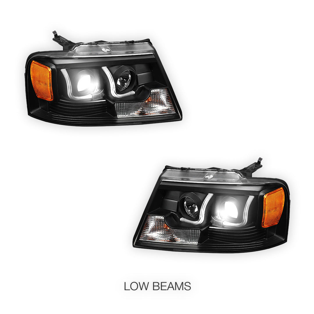 Ford F-150 (2004 - 2008) LED DRL Projector Headlights LH + RH