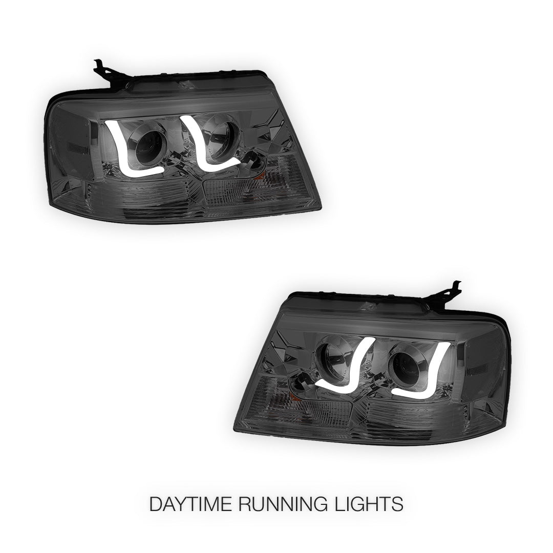 Ford F-150 (2004 - 2008) LED DRL Projector Headlights LH + RH