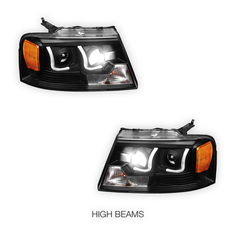 Lincoln Mark LT (2006 - 2008) LED DRL Projector Headlights LH + RH