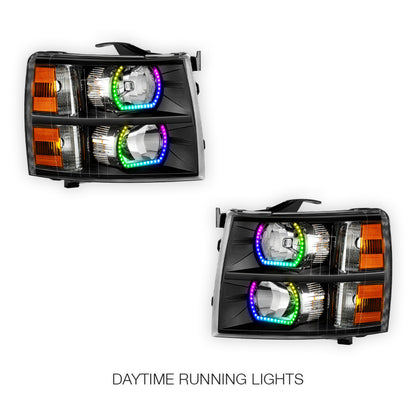 Chevrolet Silverado 3500 LS / LT /  LTZ (2007 - 2013) Sequential RGB Start-Up LED DRL Headlights LH + RH